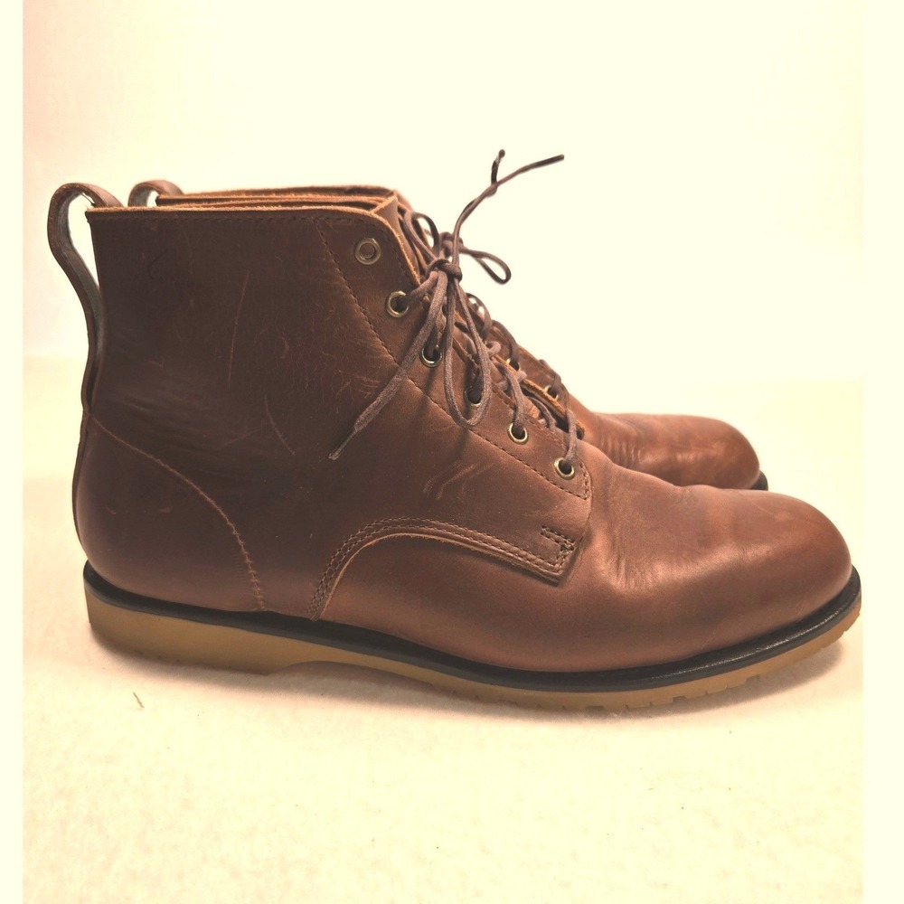 Rancourt & Co Harrison Boot Mens 11 D Leather Lace Up Made in USA Patina Vibram